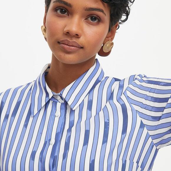 KAYRA Floral Printed Striped Navy Maxi Dress Size 44 Large - Picture 2 of 6